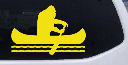 Bigfoot Sasquatch Canoe Funny Car or Truck Window Decal Sticker