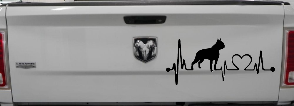 Boston Terrier Heartbeat Lifeline Monitor Dog Animals Car or Truck Window Decal Sticker