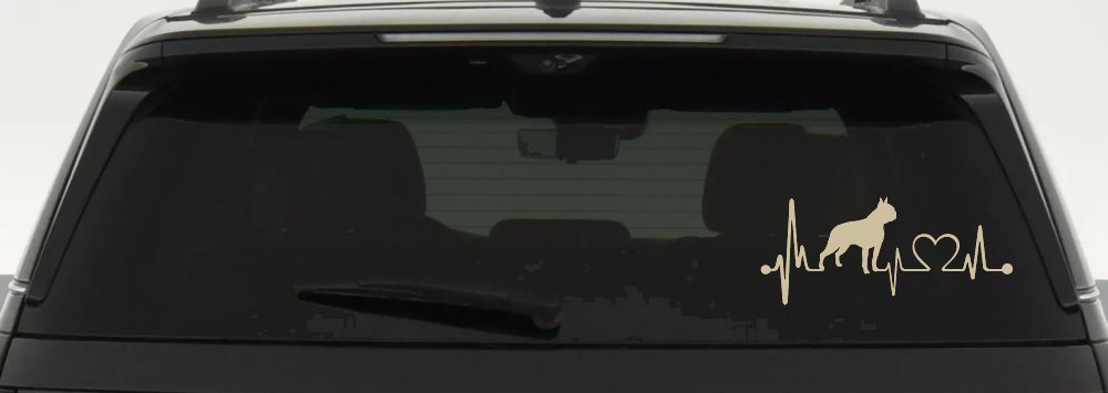 Boston Terrier Heartbeat Lifeline Monitor Dog Animals Car or Truck Window Decal Sticker