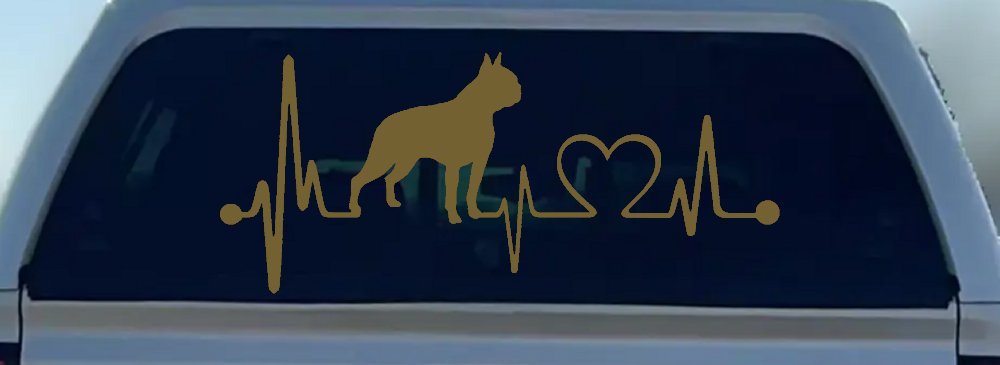 Boston Terrier Heartbeat Lifeline Monitor Dog Animals Car or Truck Window Decal Sticker