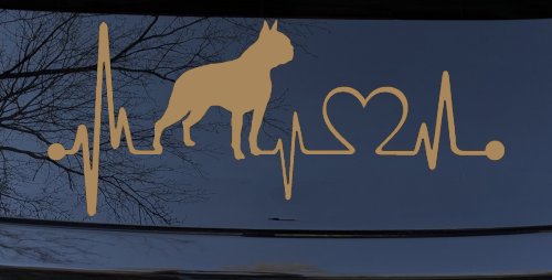 Boston Terrier Heartbeat Lifeline Monitor Dog Animals Car or Truck Window Decal Sticker