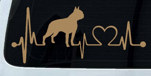 Boston Terrier Heartbeat Lifeline Monitor Dog Animals Car or Truck Window Decal Sticker