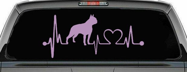Boston Terrier Heartbeat Lifeline Monitor Dog Animals Car or Truck Window Decal Sticker