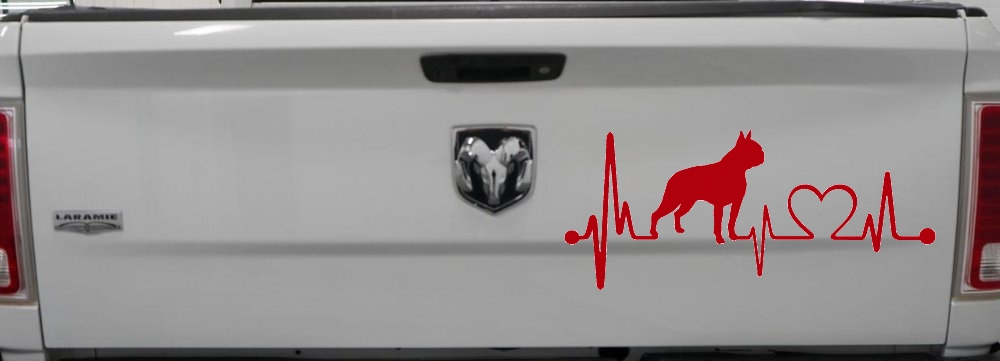 Boston Terrier Heartbeat Lifeline Monitor Dog Animals Car or Truck Window Decal Sticker