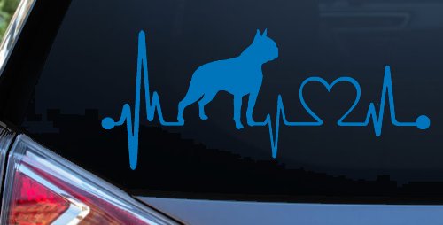 Boston Terrier Heartbeat Lifeline Monitor Dog Animals Car or Truck Window Decal Sticker