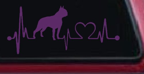 Boston Terrier Heartbeat Lifeline Monitor Dog Animals Car or Truck Window Decal Sticker
