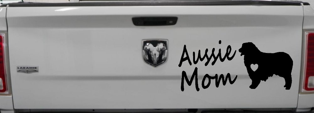 Australian Shepherd Aussie Mom Dog Car or Truck Window Decal Sticker (Black)