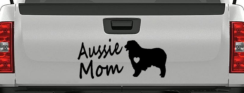 Australian Shepherd Aussie Mom Dog Car or Truck Window Vinyl Decal Sticker (Black)