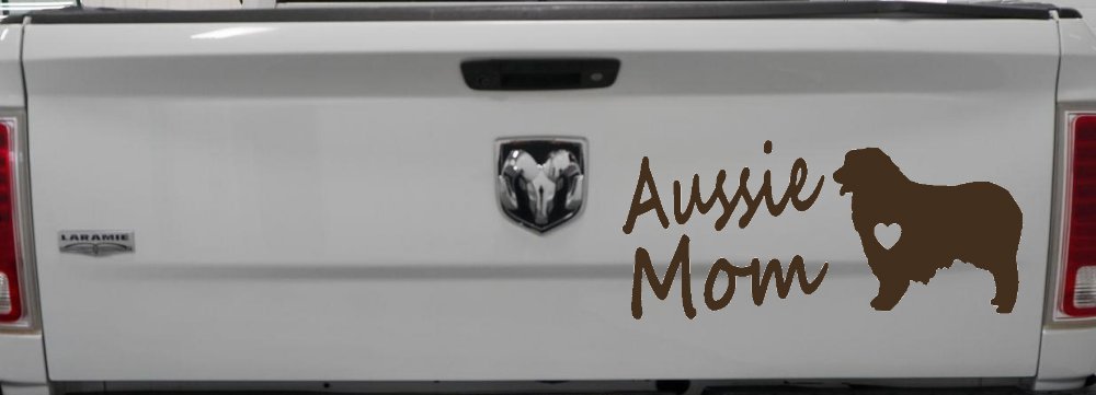 Australian Shepherd Aussie Mom Dog Car or Truck Window Decal Sticker (Brown)
