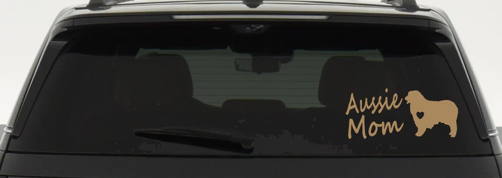 Australian Shepherd Aussie Mom Dog Car or Truck Window Decal Sticker (Light Brown)