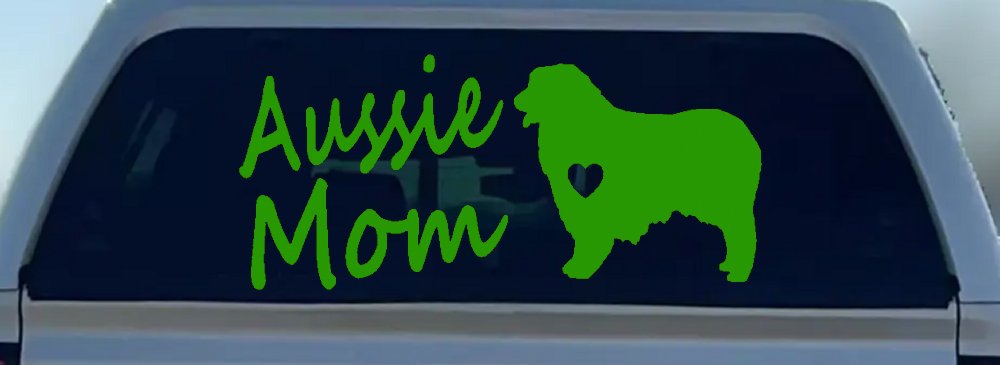Australian Shepherd Aussie Mom Dog Car or Truck Window Decal Sticker (Lime)