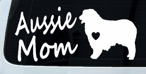 Australian Shepherd Aussie Mom Dog Car or Truck Window Decal Sticker (White)