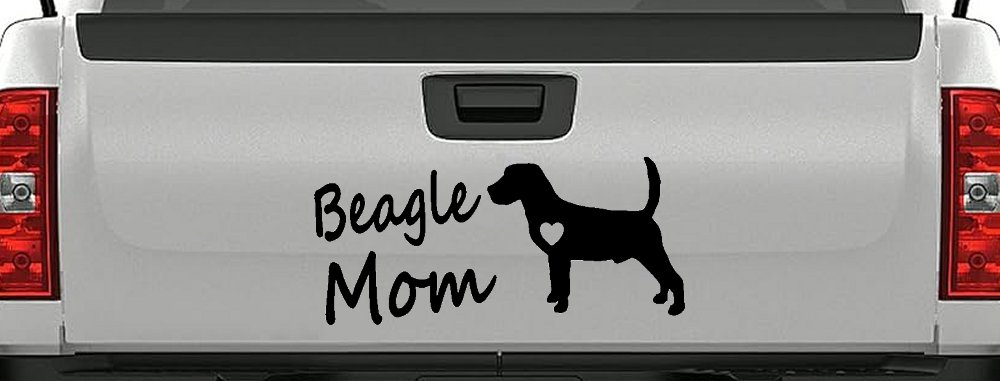 Beagle Mom Dog Car or Truck Window Decal Sticker (Black)