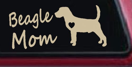 Beagle Mom Dog Car or Truck Window Decal Sticker (Desert Sand)