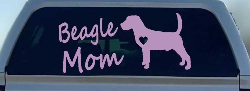 Beagle Mom Dog Car or Truck Window Decal Sticker (Lilac)