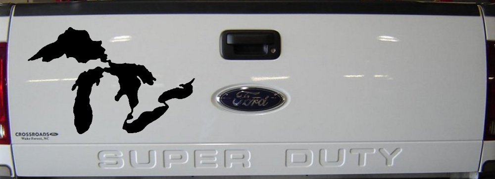 Great Lakes Car or Truck Window Decal Sticker (Black)
