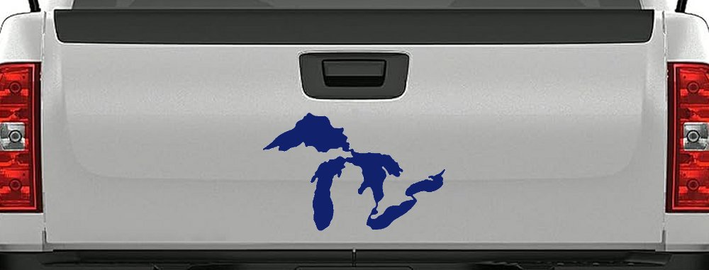 Great Lakes Car or Truck Window Decal Sticker (Navy)