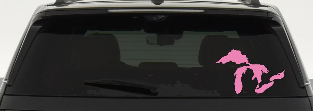 Great Lakes Car or Truck Window Decal Sticker (Pink)