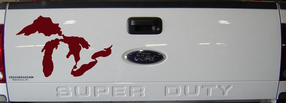 Great Lakes Car or Truck Window Decal Sticker (Purple Red)