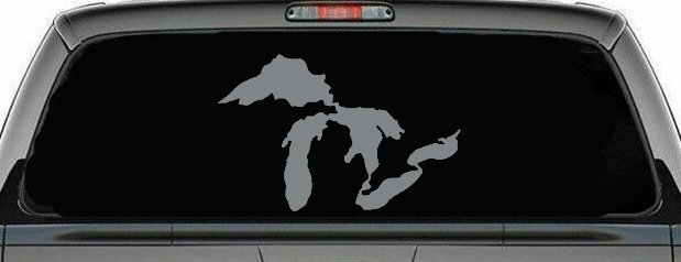 Great Lakes Car or Truck Window Vinyl Decal Sticker (Telegrey)