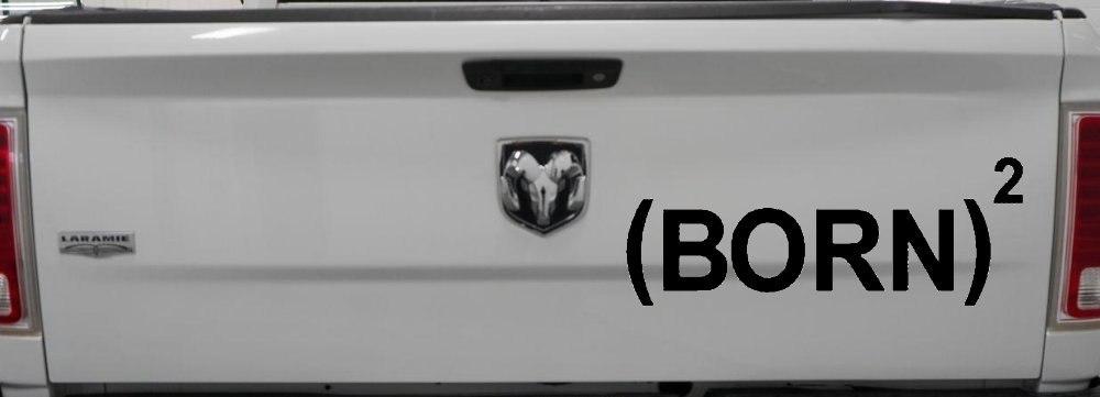 Born Again Squared Saved Baptized Christian Car or Truck Window Decal Sticker (Black)
