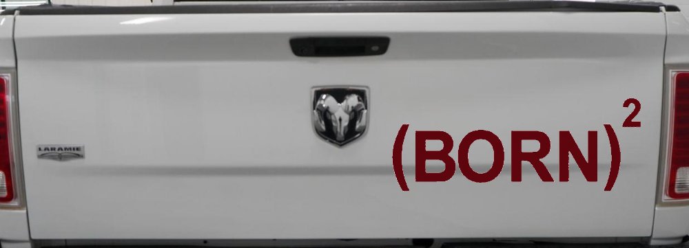 Born Again Squared Saved Baptized Christian Car or Truck Window Decal Sticker (Purple Red)