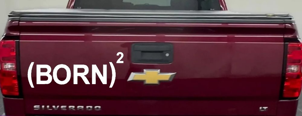 Born Again Squared Saved Baptized Christian Car or Truck Window Decal Sticker (White)
