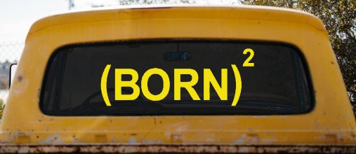 Born Again Squared Saved Baptized Christian Car or Truck Window Decal Sticker (Yellow)