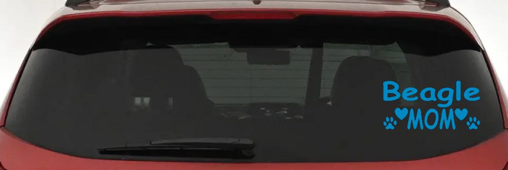 Beagle Mom With Dog Paw Prints Car or Truck Window Decal Sticker