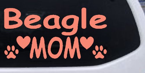 Beagle Mom With Dog Paw Prints Car or Truck Window Decal Sticker