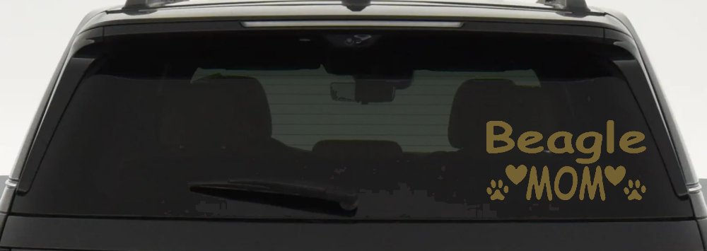 Beagle Mom With Dog Paw Prints Car or Truck Window Decal Sticker
