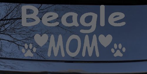 Beagle Mom With Dog Paw Prints Car or Truck Window Decal Sticker
