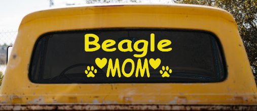 Beagle Mom With Dog Paw Prints Car or Truck Window Decal Sticker