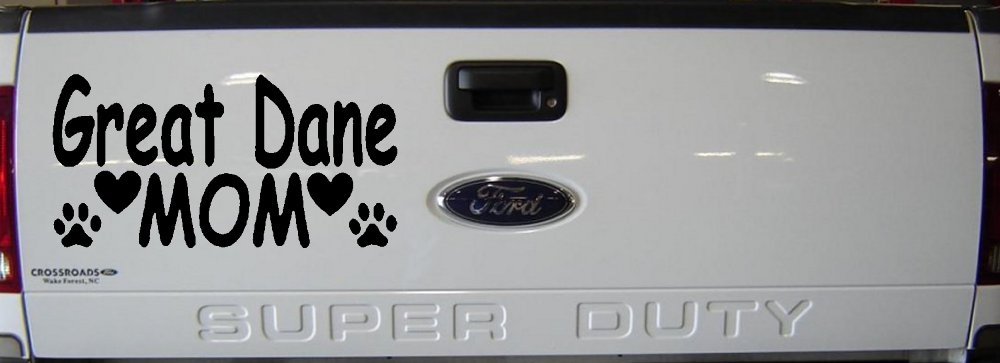 Great Dane Mom With Dog Paw Prints Car or Truck Window Decal Sticker