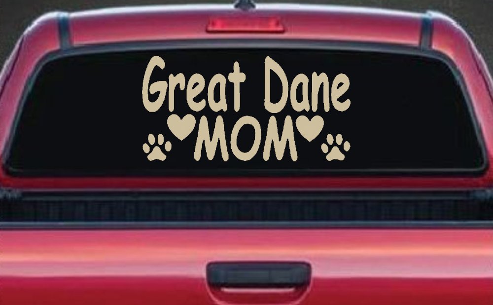 Great Dane Mom With Dog Paw Prints Car or Truck Window Decal Sticker