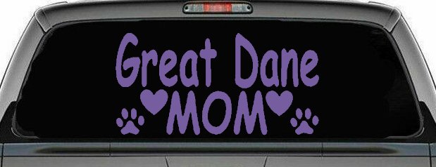 Great Dane Mom With Dog Paw Prints Car or Truck Window Decal Sticker