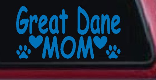 Great Dane Mom With Dog Paw Prints Car or Truck Window Decal Sticker