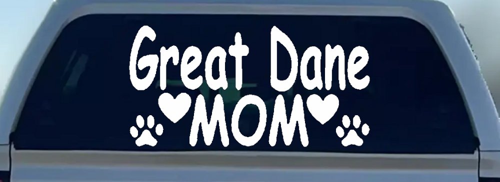 Great Dane Mom With Dog Paw Prints Car or Truck Window Decal Sticker