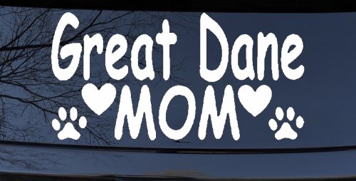 Great Dane Mom With Dog Paw Prints Car or Truck Window Decal Sticker