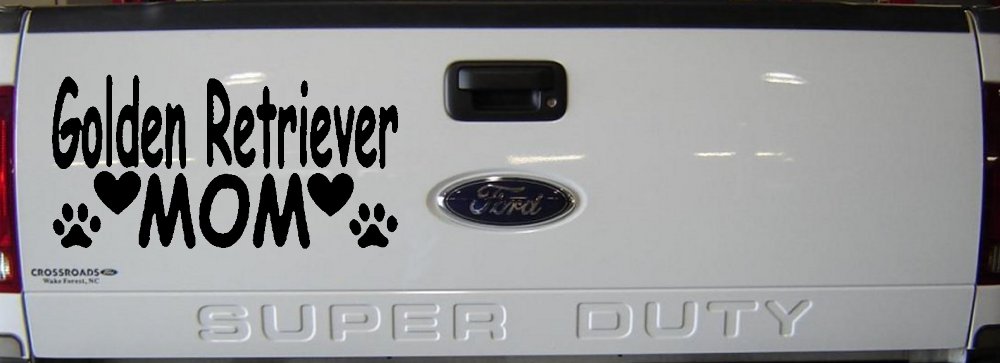 Golden Retriever Mom With Dog Paw Prints Car or Truck Window Decal Sticker