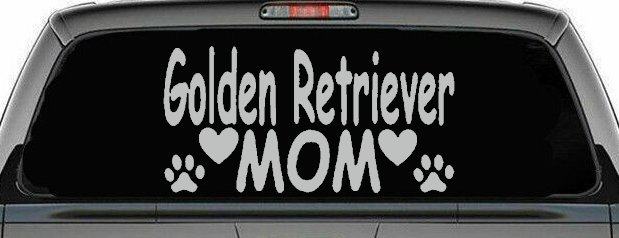 Golden Retriever Mom With Dog Paw Prints Car or Truck Window Decal Sticker