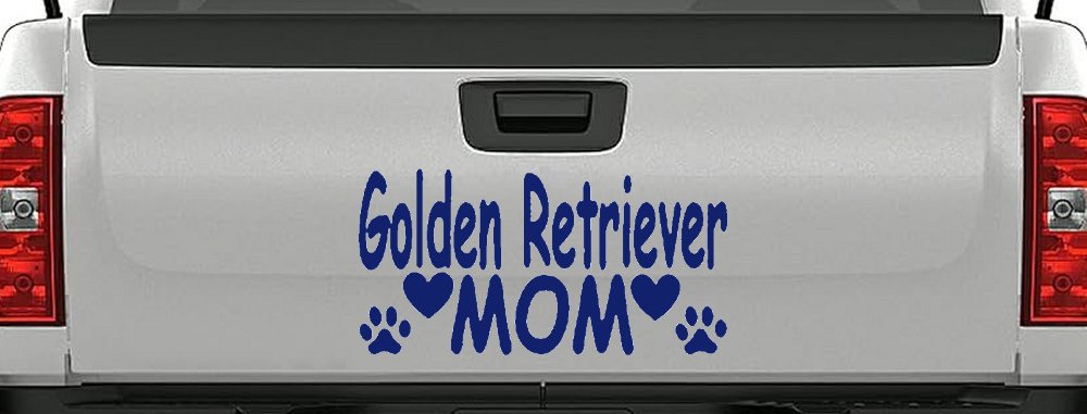 Golden Retriever Mom With Dog Paw Prints Car or Truck Window Decal Sticker