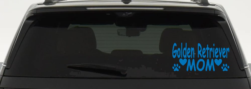 Golden Retriever Mom With Dog Paw Prints Car or Truck Window Decal Sticker