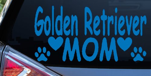 Golden Retriever Mom With Dog Paw Prints Car or Truck Window Decal Sticker
