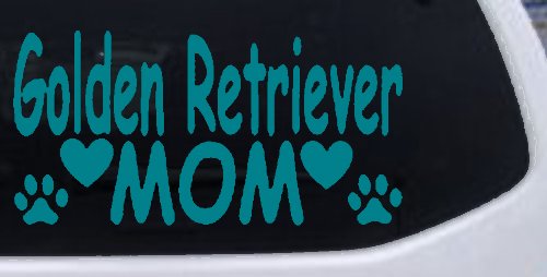 Golden Retriever Mom With Dog Paw Prints Car or Truck Window Decal Sticker