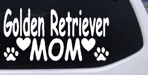 Golden Retriever Mom With Dog Paw Prints Car or Truck Window Decal Sticker