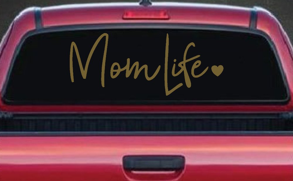 Mom Life with Heart Car or Truck Window Decal Sticker