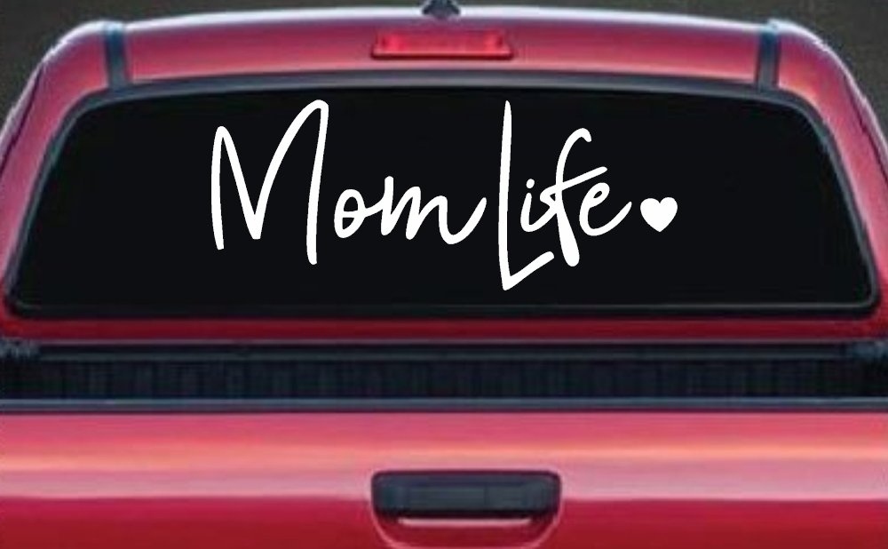 Mom Life with Heart Car or Truck Window Decal Sticker
