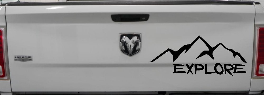Explore Mountains Hiking Off Road Car or Truck Window Decal Sticker (Black)
