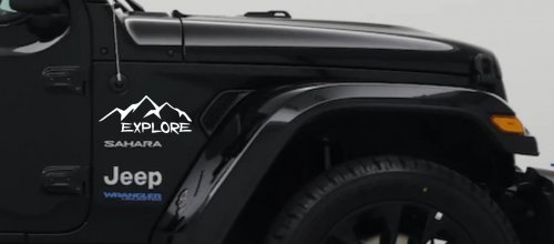 Explore Mountains Hiking Off Road Car or Truck Window Decal Sticker (Black)
